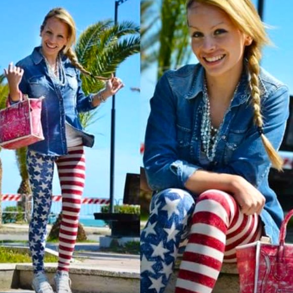 INDEPENDENCE DAY 4th of July LEGGINGS! - Picture 1 of 3